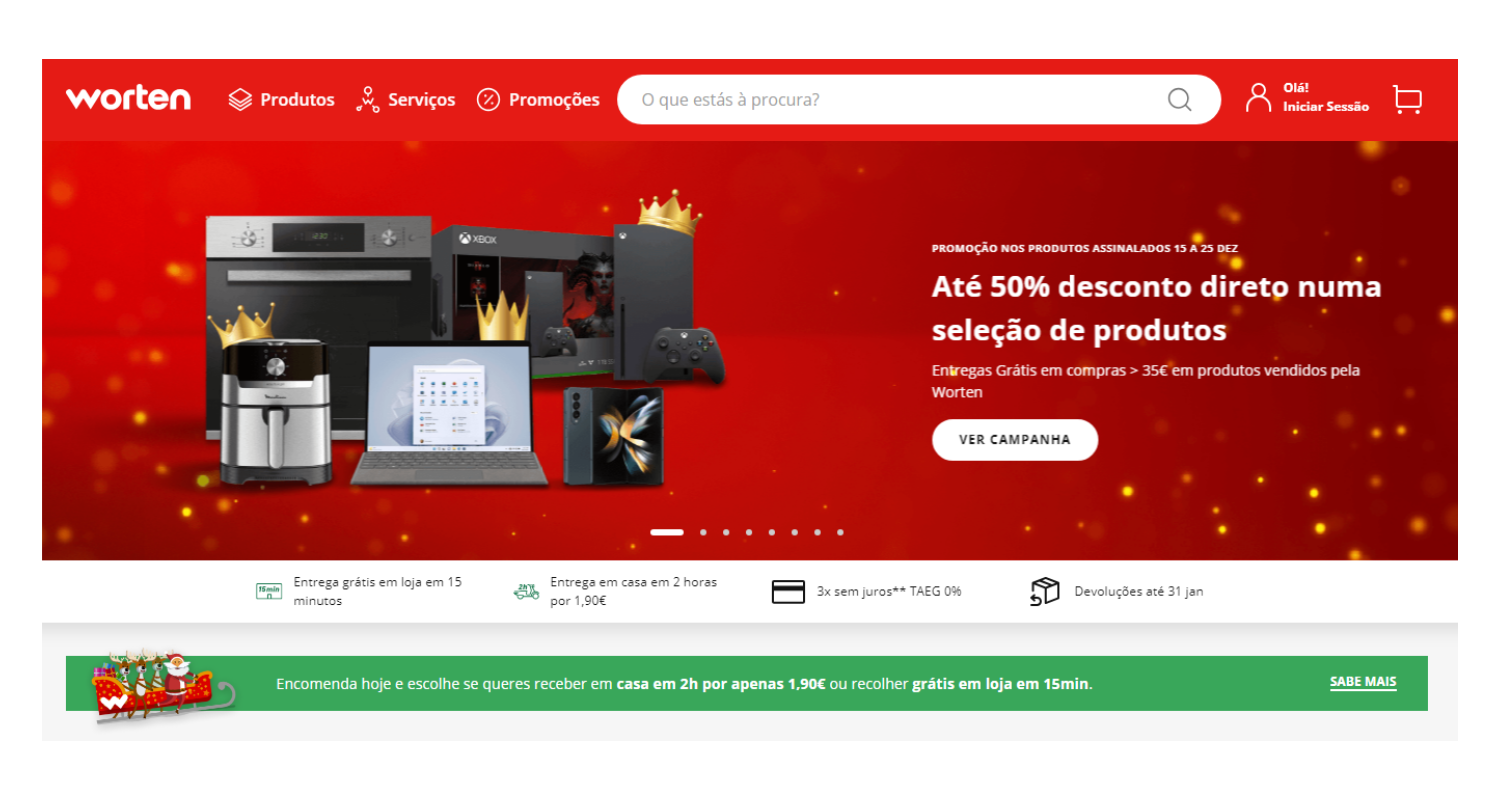 Promoções de natal Worten Ecommerce